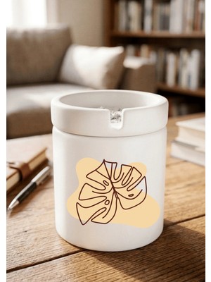 Eylül Design Boho Tasarımlı Baskılı Seramik Küllük Kokusuz Kül Tablası