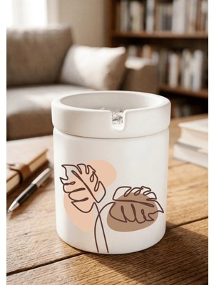 Eylül Design Boho Tasarımlı Baskılı Seramik Küllük Kokusuz Kül Tablası