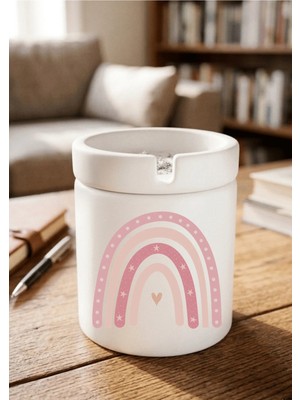 Eylül Design Boho Tasarımlı Baskılı Seramik Küllük Kokusuz Kül Tablası