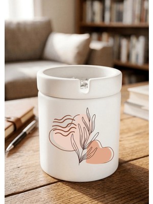 Eylül Design Boho Tasarımlı Baskılı Seramik Küllük Kokusuz Kül Tablası