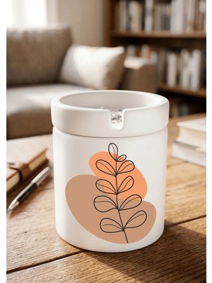 Eylül Design Boho Tasarımlı Baskılı Seramik Küllük Kokusuz Kül Tablası