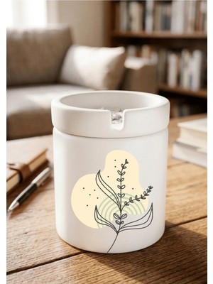 Eylül Design Boho Tasarımlı Baskılı Seramik Küllük Kokusuz Kül Tablası