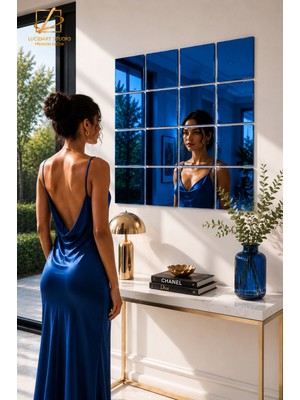 Lucit Art 4 Adet | 20X20 Dekoratif Pleksi Ayna Kendinden Yapışkanlı Duvar Aynası | Gümüş, Gold, Rose Gold, Mavi, Mor, Kırmızı | Duvar Dekorasyonu Pleksi Ayna
