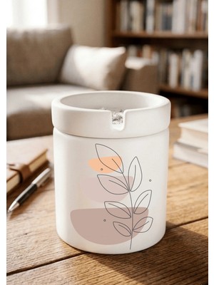Eylül Design Boho Tasarımlı Baskılı Seramik Küllük Kokusuz Kül Tablası