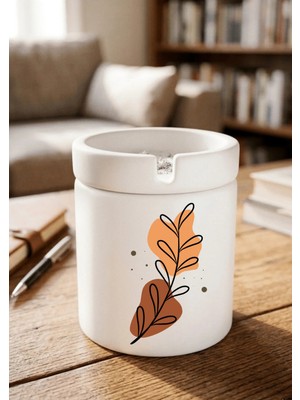 Eylül Design Boho Tasarımlı Baskılı Seramik Küllük Kokusuz Kül Tablası