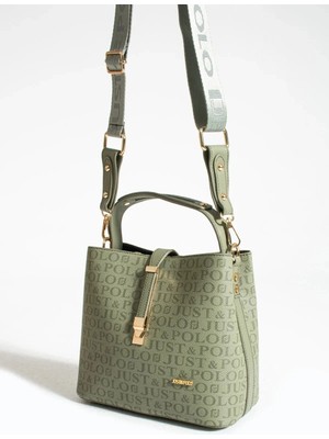 Just Polo Kadın Orta Boy Su Geçirmez Suni Deri Baskılı El ve Omuz Çantası Shopper 342055PC