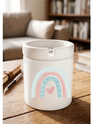Eylül Design Boho Tasarımlı Baskılı Seramik Küllük Kokusuz Kül Tablası
