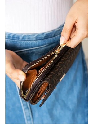 Just Polo Kadın Günlük Kullanıma Uygun Yeni Sezon Fermuarlı ve Çıtçıtlı Çok Bölmeli Cüzdan Shopper