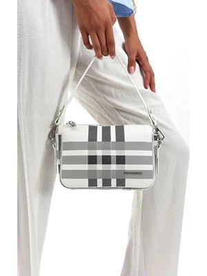Just Polo Kadın Ekose Desenli Ayarlanabilir Askılı Şık El & Omuz Çantası Shoulder Bag
