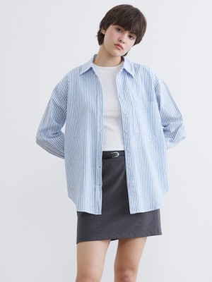 Lc Waikiki Yeni Sezon Çizgili Keten Karışımlı Kadın Gömlek