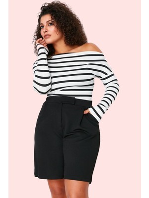 PayBuy Kadın Büyük Beden Örme Şort Düz Desen Rahat Günlük Yaz Modern Tasarım Stilin Buluştuğu Yer