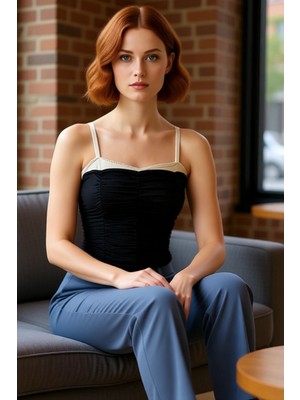 PayBuy Yazlık Poliamid Crop Bluz Ince Askılı Fitted Kalıp Özenle Seçilmiş Modern Stil