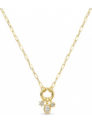 Venüs Design Çelik Taşlı Charm Kolye
