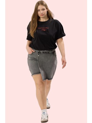 PayBuy Kadın Moda Denim Şort Etek Yüksek Bel Kısa Boy Dar Paça Günlük Kombinler Yazlık Şort