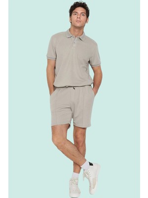 PayBuy Erkek Moda Orta Boy Geniş Paça Dokulu Pike Şort Rahat Günlük Yaz Stilleri Hafta Sonu Özel Günler