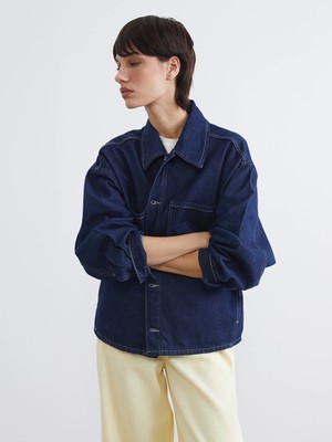 Lc Waikiki Yeni Sezon Gömlek Yaka Oversize Kadın Jean Ceket