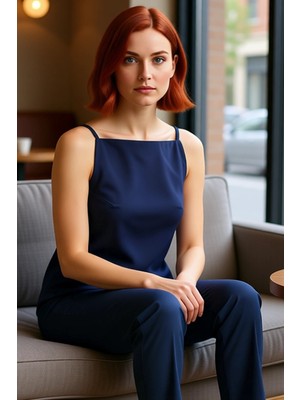 PayBuy Yazlık Kadın Kare Yaka Ince Askılı Bluz Trend Tasarım Zarifane Modern Stil