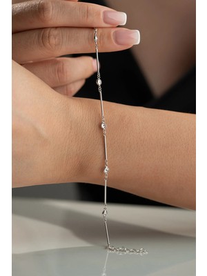 EDSA Silver 925 Ayar Gümüş Taşlı Model Bileklik