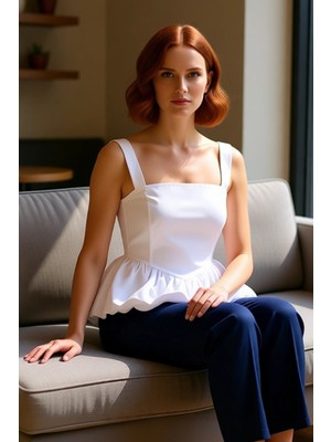 PayBuy Yazlık Balon Etekli Bluz Rahat Kalıp Pamuklu Polyester Modern Stil Konforlu Kesim