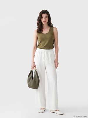 Lc Waikiki Yeni Sezon Beli Lastikli Geniş Paça Kadın Pantolon