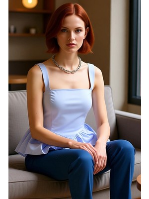 PayBuy Yazlık Balon Etekli Bluz Rahat Kalıp Pamuklu Polyester Modern Stil Konforlu Kesim