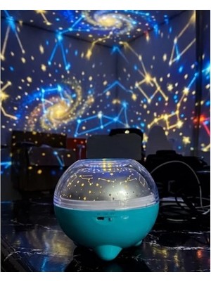 Erdo Ticaret Çok Renkli LED Yıldız Projektör Gece Lambası Bluetooth Müzik Çalar ve Kumandalı Kontrol