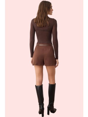 PayBuy Kadın Moda Mini Şort Etek Yüksek Bel Dar Paça Günlük Şıklık Hafta Sonu Yazlık Şort