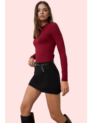 PayBuy Kadın Moda Mini Şort Etek Yüksek Bel Dar Paça Günlük Şıklık Hafta Sonu Yazlık Şort