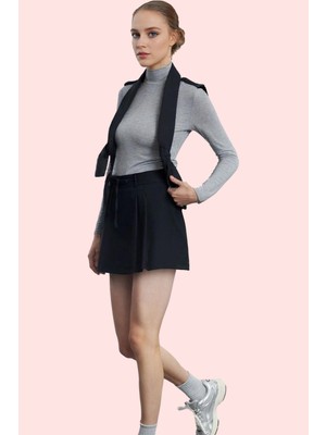 PayBuy Kadın Moda Mini Dokuma Şort Etek Model Yüksek Bel Dar Paça Günlük Hafta Sonu Yazlık Şort