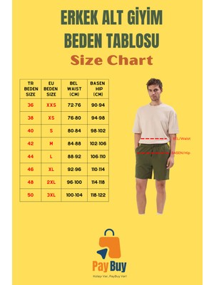 PayBuy Erkek Moda Kısa Boy Düz Desenli Şort Normal Bel Pamuk Rahat Günlük Kullanım Yazlık Şort