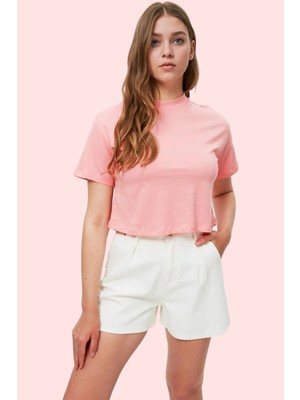 PayBuy Kadın Moda Denim Şort Yüksek Bel City Short Boru Paça Pamuklu Yazlık Şort Günlük Kullanım