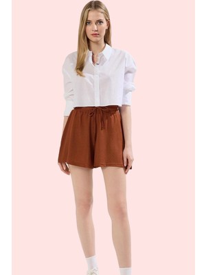 PayBuy Kadın Moda Geniş Paça Bürümcük Örme Şort Rahat Kalıp Günlük Yaz Hafta Sonu Stilin Buluştuğu Yer