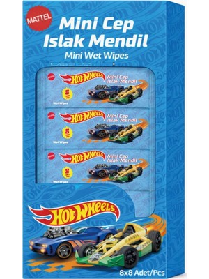 Hot Wheels Islak Mini Cep Mendili 8'li