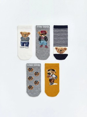 Lc Waikiki Yeni Sezon Ayı Teddy Desenli Erkek Çocuk Patik Çorap 5'li