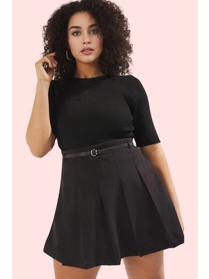 PayBuy Kadın Moda Dokuma Yüksek Bel Kısa Şort Etek Büyük Beden Iş Için Günlük Kullanım Kaliteli Malzeme