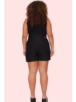 PayBuy Kadın Moda Şort Etek Yüksek Bel Finike Dokuma Düz Desen Günlük Kombinler Yazlık Şort