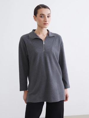 Lc Waikiki Yeni Sezon Dik Yaka Kadın Sweatshirt Tunik