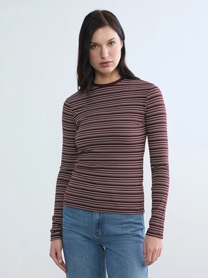 Lc Waikiki Yeni Sezon Bisiklet Yaka Çizgili Kadın Body