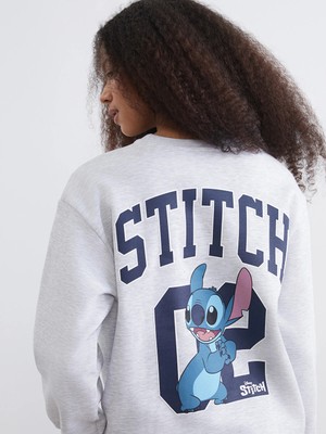 Lc Waikiki Yeni Sezon Stitch Baskılı Oversize Kadın Kalın Sweatshirt