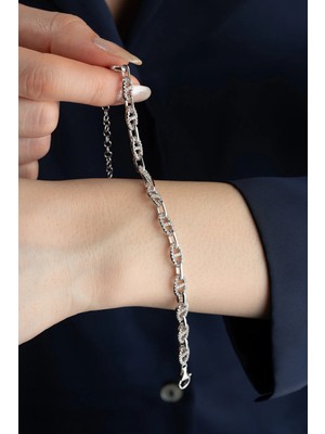 EDSA Silver 925 Ayar Gümüş Trend Bileklik