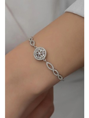 EDSA Silver 925 Ayar Gümüş Baget Taşlı Bileklik