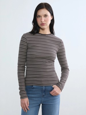 Lc Waikiki Yeni Sezon Bisiklet Yaka Çizgili Kadın Body