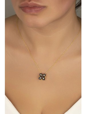 EDSA Silver 925 Ayar Gümüş Gold Diamond Kolye