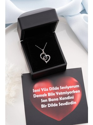 EDSA Silver 925 Ayar Gümüş 100 Dilde Seni Seviyorum Yazılı Projektör Kolye