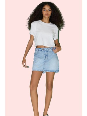 PayBuy Kadın Moda Yüksek Bel Denim Şort Etek Düz Desen Yazlık Şort Stilin Buluştuğu Yer