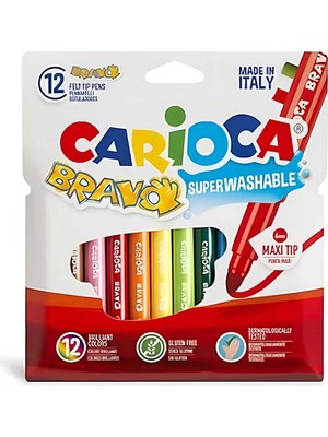 Carioca Bravo Süper Yıkanabilir Keçeli Boya Kalemi 12’li 42755