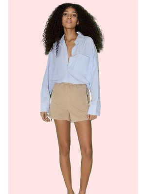 PayBuy Kadın Moda Denim Şort Yüksek Bel Geniş Paça Pamuklu Günlük Kombinler Yazlık Şort