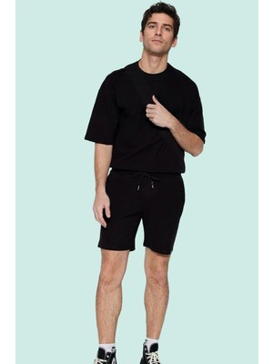 PayBuy Erkek Moda Pamuklu Dokulu Şort Normal Bel Boru Paça Rahat Günlük Stiller Yazlık Şort