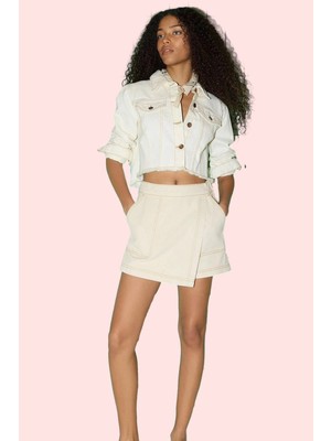 PayBuy Kadın Moda Denim Şort Etek Dar Paça Normal Bel Yazlık Günlük Kombin Hafta Sonu Kaliteli Malzeme