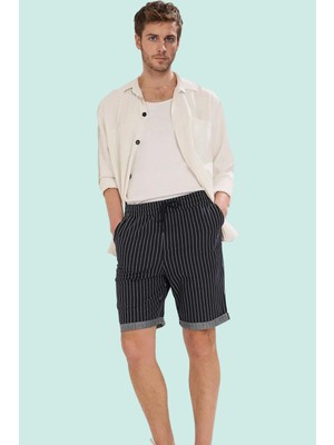PayBuy Erkek Moda Çizgili Pamuklu Normal Bel Şort Rahat Günlük Yaz Modern Tasarım Stilin Buluştuğu Yer